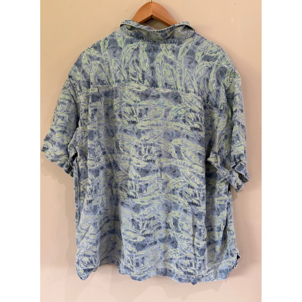 Royal Robbins Men's XXL Blue Linen Blend Short Sleeve Button Up Shirt Hawaiin - Picture 3 of 8
